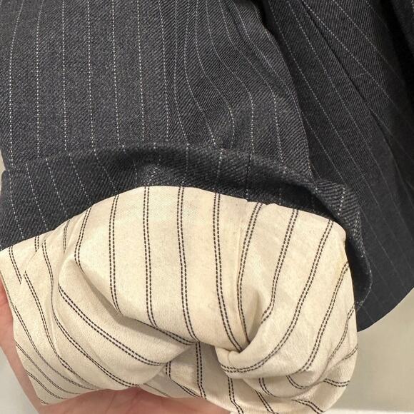 J.Crew 1035 Super 120’s Wool Pinstripe Blazer Charcoal Gray Old Money Preppy 00 - Picture 10 of 12